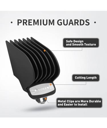 Yinke Clipper Guards Set for Wahl Clippers - 3 Premium Large Trimmer Combs (1.25in/1.5in/2in) with Metal Clip - Fits Most Full Size Clippers - Black (3PCS) - Buy Online on GoSupps.com