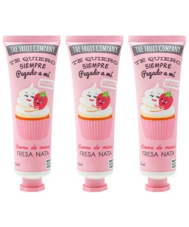 The Fruit Company Strawberry Hand Cream with Aloe Vera and Chamomile 50 ml (Pack of 3)