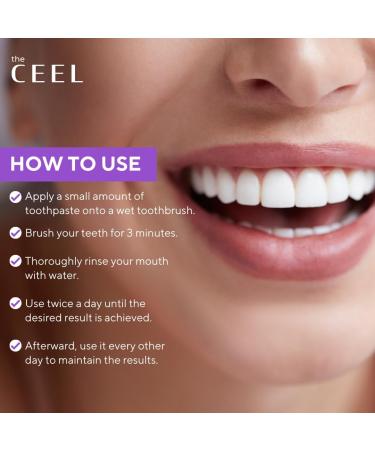 Ceel Lila Toothpaste for White Teeth - Purple Whitening Formula | 75g Color Correction Serum for a Glowing Smile - Buy Online on GoSupps.com