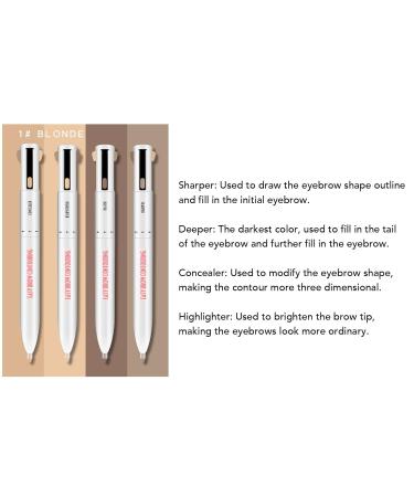 4 in 1 Eyebrow Contour Highlight Pen - Waterproof Long Lasting Microblading Brow Pencil for Perfect Definition | Blonde Eye Makeup Tool - Buy Online on GoSupps.com