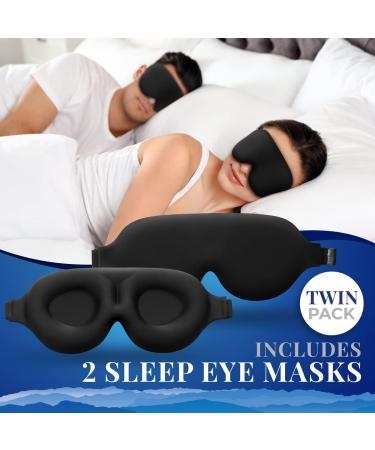 SmartRest Sleep Mask 2 Pack - Patented Contoured 100% Blackout Eye Mask for Sleeping - Zero Pressure Blindfold for Women and Men - Buy Online on GoSupps.com