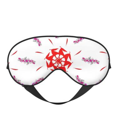 Flowers Unisex Elastic Adjustable Buckle Design Blackout Sleep Eye Mask for Home Travel Yoga Office Nap