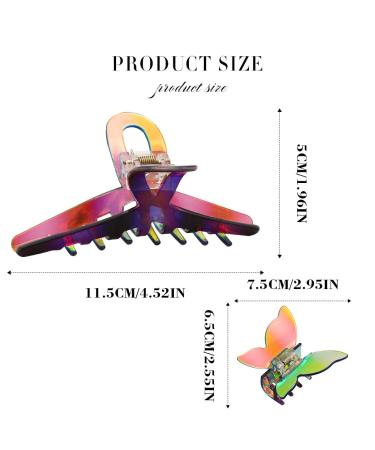 Acrylic Butterfly Hair Claw Clips - Pack of 2 - Green Hair Accessories for Women and Girls - Buy Online on GoSupps.com