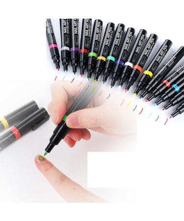 16PCS Nail Art Pen Painting Kit Drawing Dotting Nail Polish Pen 3d Nail Design Beauty Tools For Uv Gel Polish Assorted Colour - Buy Online on GoSupps.com