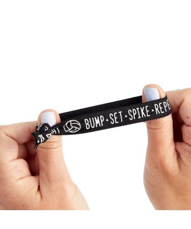50-Pack Volleyball Hair Ties - Girls Accessories Bracelets Elastic Bands - Bulk Gifts for Team - Bump Set Spike Repeat - 3.35x0.6 in - Buy Online on GoSupps.com