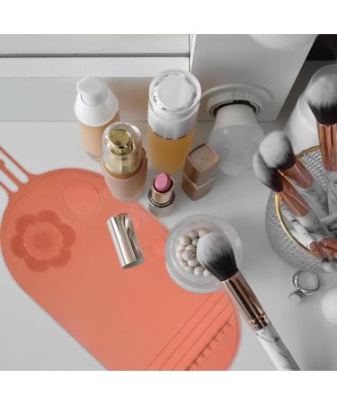 Makeup Cleaning Mat Silicone Brush Cleaning Tool Portable Cosmetic Cleaning Pads Scrubber Mat Pad for Foundation & Lip Brush brown - Buy Online on GoSupps.com