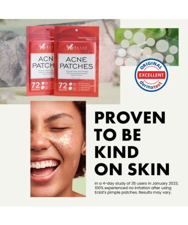 Hydrocolloid Acne Patches - 72 Count | Blemish & Zit Cover | Day & Night Acne Treatment | Invisible Pimple Patch by Eclat - Buy Online on GoSupps.com