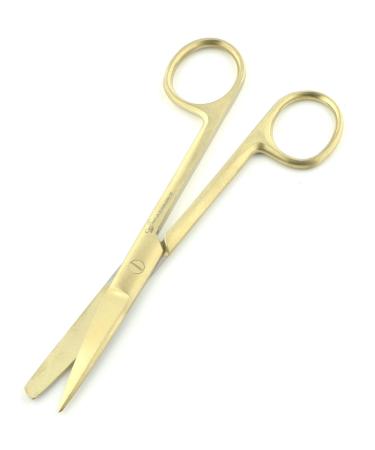 Dressing Scissors First aid Vet All-Purpose Scissors Sharp/Blunt 5"Stainless Steel Autoclavable Plasma Coated in 4 Colors (Gold Coated)