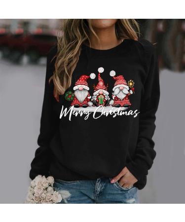 Women's Christmas Snowman & Penguin Print Sweatshirt - Black, Medium - Buy Online on GoSupps.com