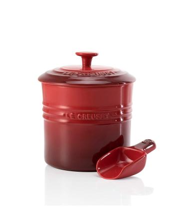 Le Creuset pet food container with scoop 12.6 x 19 cm 1.9 l dishwasher safe cherry red 61402170600099 container cherry red