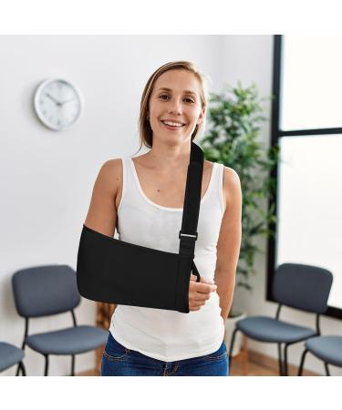 Supregear Arm Sling Shoulder Immobilizer - Adjustable Lightweight Support for Shoulder Injury - Left/Right Arm - Women Men - Black - Buy Online on GoSupps.com