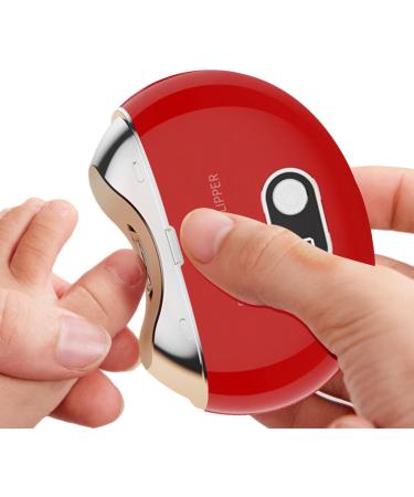 Automatic Nail | Electric Fingernail Polisher with Nail Shavings Box Auto Nail File for Men with Ultra Quiet 3-Speed Rechargeable UV Lamp Beads Aezon Nail Grinder Red - Buy Online on GoSupps.com