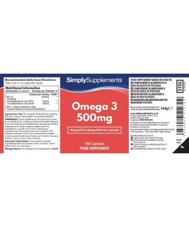 Omega 3 500mg EPA & DHA | 2 x 180 Capsules | UK Made - Buy Online on GoSupps.com