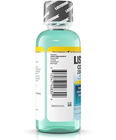 Listerine Cool Mint Zero Alcohol Mouthwash Travel Size 3.2oz (95ml) - Pack of 2 - Buy Online on GoSupps.com