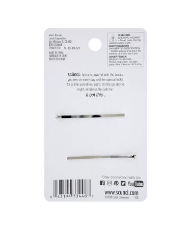 Scunci Marquis Silver Cubic Zirconia Bobby Pins - 2-Piece Set - Buy Online on GoSupps.com