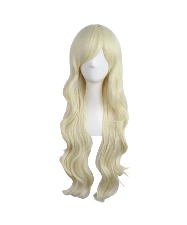 MapofBeauty 28 Inch/70 cm Charming Women Long Curly Full Hair Wig (Light Blonde)