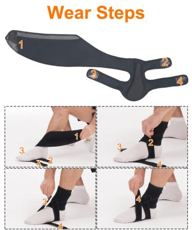 Buy Adjustable AFO Drop Foot Brace for Walking & Sleeping - Soft Night Splint & Ankle Support (Left-Black) - International Shipping Available - Buy Online on GoSupps.com