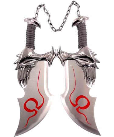 God of War Kratos Blades of Chaos 1:1 Scale Metal Props Replica with Display Plaque - 17 inch Silver - Buy Online on GoSupps.com