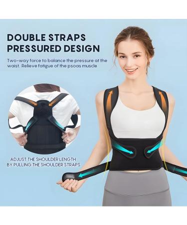 Black Posture Lumbar Support Belt for Women | Adjustable Back Pain Corrector - Breathable & Comfortable for All Ages - Buy Online on GoSupps.com