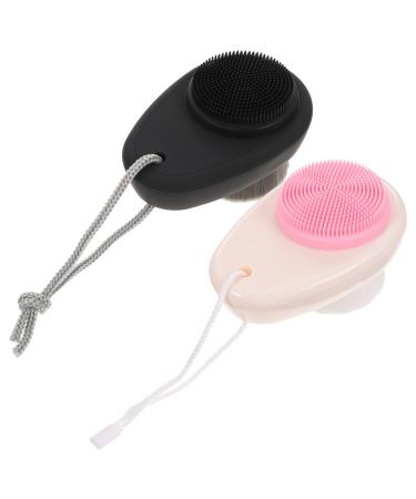 Frcolor cleaning brush face 2PCs home use double -page face brush manual for manual for portable facial cleaning with double side.Facial tools