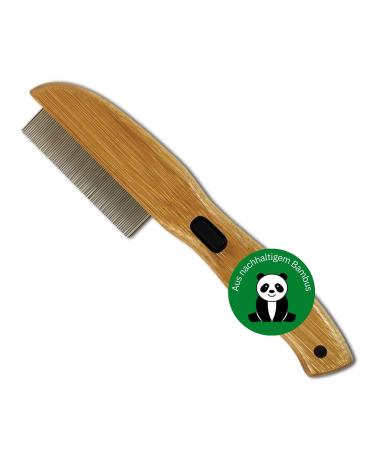 BAMBOO GROOM FLEA COMB I Flea comb with 77 rotating Pins I comb from bamboo for the distribution of flea remedies i dog brush for each fur i brush for sensitive areas i flea comb for cats & dogs flea comb with 77 rotating pins - Buy Online on GoSupps.com