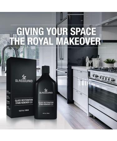 GLASSGUARD Glass Restoration Stain Remover 550ML | Hard Water Stain & Soap Scum Cleaner for Shower Doors & Windows | Includes Scouring Pad | Pack of 1 - Buy Online on GoSupps.com