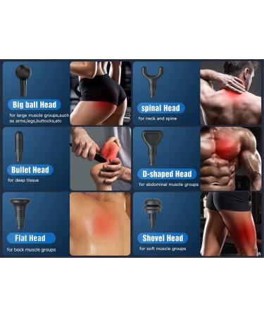 Deep Tissue Massage Gun - Handheld Electric Body Back Massager for Athletes | High Percussion Muscle Device with 10 Attachments - Silver - Buy Online on GoSupps.com