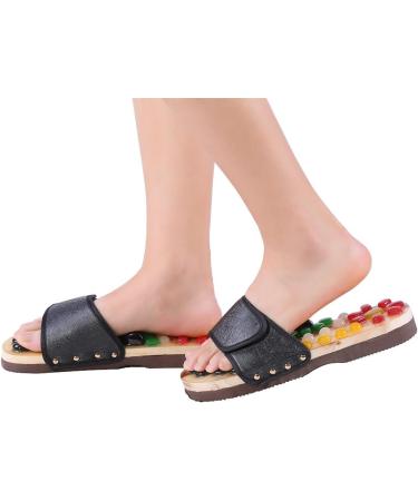 Verdant Touch Foot Massage Slippers | Blood-Activating Health Care Shoes for Foot Tension | Size 37 Black - Buy Online on GoSupps.com