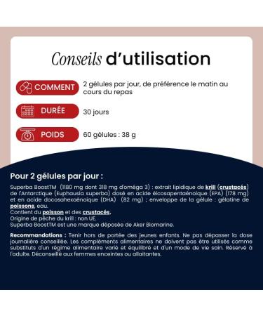 NaturAvignon Omega 3 Krill Laboratory | Brain Heart Vision | Highly Available EPA & DHA | Patented Superba BoostTM Quality | Taste and Odor Free | Made in France | 60 Capsules (1 Month) - Buy Online on GoSupps.com