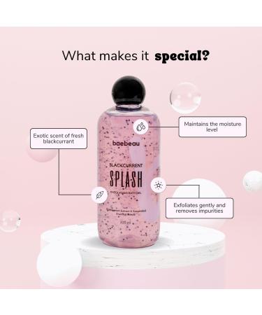 Blackcurrant Splash Exfoliating Body Wash & Shower Gel | Paraben & Sulfate Free | Gentle Exfoliation with Charcoal Beads | 300ml for Men & Women - Buy Online on GoSupps.com