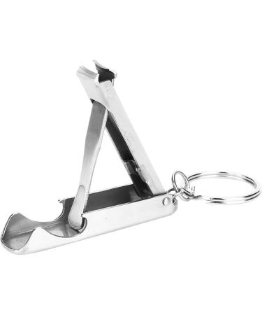 2 in 1 Small Nail Clipper with File and Chain Stainless Steel Toe Finger Nail Clippers Cutter for Handbag Or Travel for Manicures and Pedicures for Men Women Silver - Buy Online on GoSupps.com