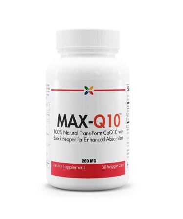 Stop Aging Now MAX-Q10 CoEnzyme Formulated with Kaneka Q10 and Enhanced BioPerine Black Pepper Extract for High Absorption Heart Health Energy Production 200 mg Capsules