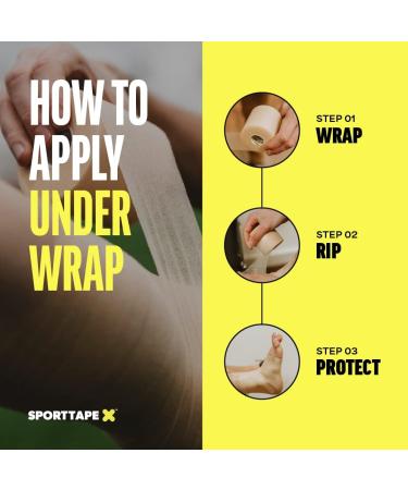 3 Rolls - SPORTTAPE Soft Foam Underwrap - Black - 7cm x 27m | Pre Wrap Sports Tape - Thin Non-Adhesive Hypoallergenic Protective Foam Wrap | Football Hair Band & Shin Guard Tape. Black 3 Count (Pack of 1) - Buy Online on GoSupps.com
