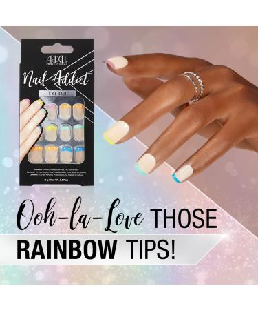 Ardell Nail Addict - Rainbow French | 24 Colorful Press-On Artificial Nails with Glue & File | Short Tips Glebenagel Set for Beautiful Fingernails - Buy Online on GoSupps.com