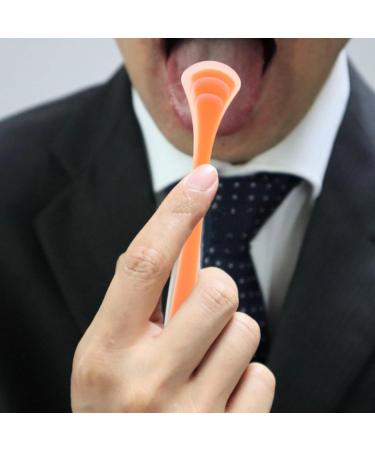 Beavorty Tongue Scraper - Silicone Double-Sided Tongue Cleaners for Oral Care & Bad Breath Elimination | Professional Dental Scraper Kit - Orange - Buy Online on GoSupps.com