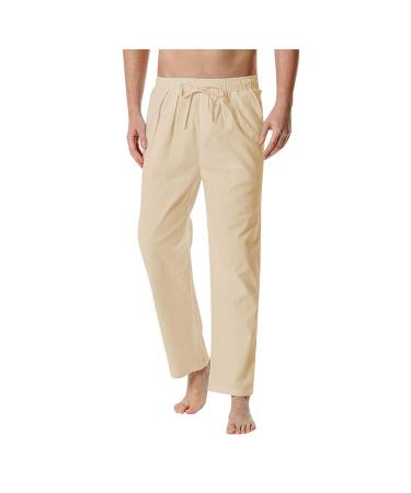 Jogging pants men loose and fashionable men's trousers made of cotton and style trousers men fabric trousers XXL khaki