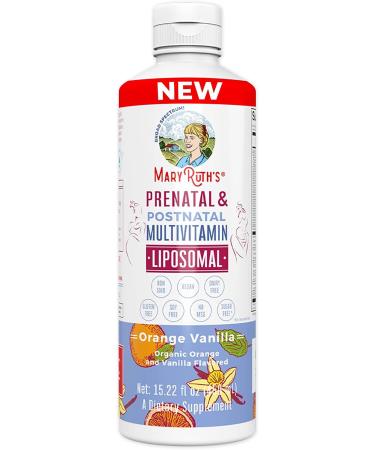 MaryRuth’s Prenatal & Postnatal Multivitamin for Women | Sugar Free | Formulated for Pre-Conception, Pregnancy & Nursing | Vegan | Non-GMO | Gluten Free | 15.22oz Liquid Liposomal