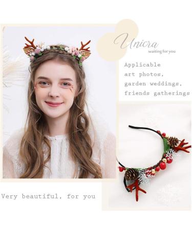Unicra Christmas Antler Headband - Elk Deer Horns Hairpiece for Women and Girls - Halloween Hair Accessory - Buy Online on GoSupps.com