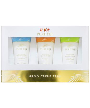 Pure Fiji Hand Creme Trio - Nourishing Hand Cream - Coconut, Mango, Starfruit Infusions, 3 x 1oz