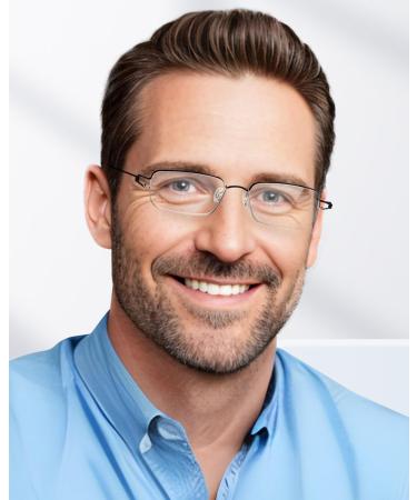 LUFF Ultra Light Reading Glasses for Men/Women - Stylish Blue Light Blocking Eyeglasses 2.0x - Screwless HD Readers in Black - Buy Online on GoSupps.com