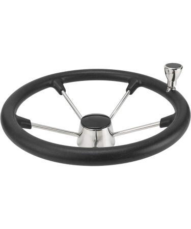NovelBee 15-1/2 Stainless Steel Boat Marine Destroyer Steering Wheel with Black PU Foam and Knob - Buy Online on GoSupps.com