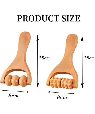 2-Piece Wooden Massage Roller Set | Trigger Point Roller for Body & Facial Massage | Anti-Cellulite Tool for Gua Sha & Scraping - Buy Online on GoSupps.com