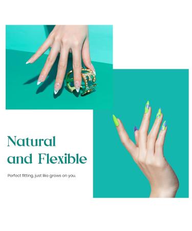 Beetles Gel Polish 2 in 1 Nail Glue and Base Gel Kit with 500Pcs Clear Full Cover Medium Almond False Nails - Buy Online on GoSupps.com