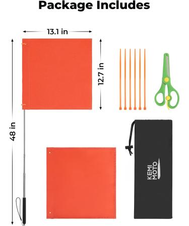 Kemimoto Orange Water Ski Flag with Adjustable Pole - Skier Down Flag for Boat, Swimmers, Surfers - Buy Online on GoSupps.com