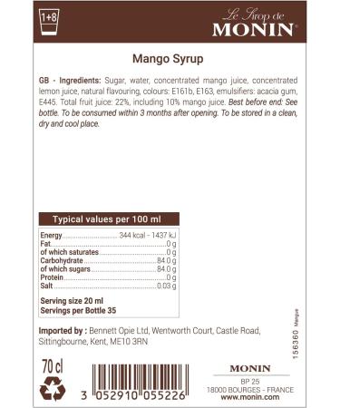 MONIN Premium Macaroon Syrup 700ml - Vegan-Friendly, Allergen-Free, 100% Natural - Perfect for Cocktails and Mocktails - Buy Online on GoSupps.com