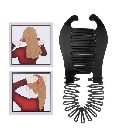 Xiton Flexible Plastic Hair Comb & Banana Clip - Stylish Ponytail Tool for Women & Girls - Perfect for DIY Hairstyles (Black) - Buy Online on GoSupps.com