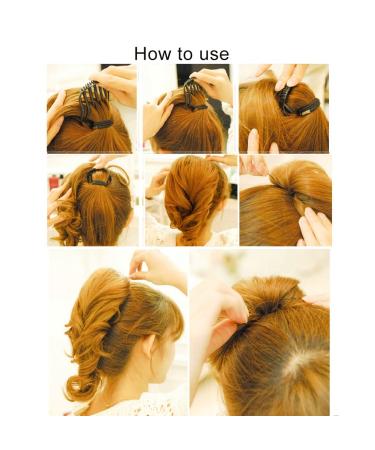 2-Pack Hair Styling Accessories - Bump It Up Combs & Donut Pads for Women & Girls (Black & Coffee) - Perfect Braid & Ponytail Maker - Buy Online on GoSupps.com