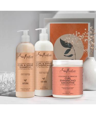 Shea Moisture Coconut & Hibiscus Curly Hair Bundle - Shampoo, Conditioner, Curl Cream 68 Fl Oz - Buy Online on GoSupps.com