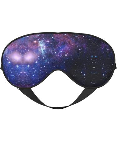 Blue & Purple Galaxy Print Soft Eye Mask - Comfortable Sleep Mask for Men & Women | Ideal for Travel & Rest - Buy Online on GoSupps.com