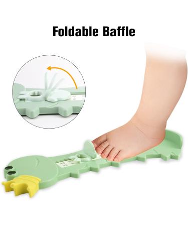 Children's Shoe Size Measuring Device - Green Dinosaur Foot Meter with Double Scale for Accurate Foot Length Measurement - Buy Online on GoSupps.com